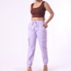 Denim jogger with drawstring-Lavender