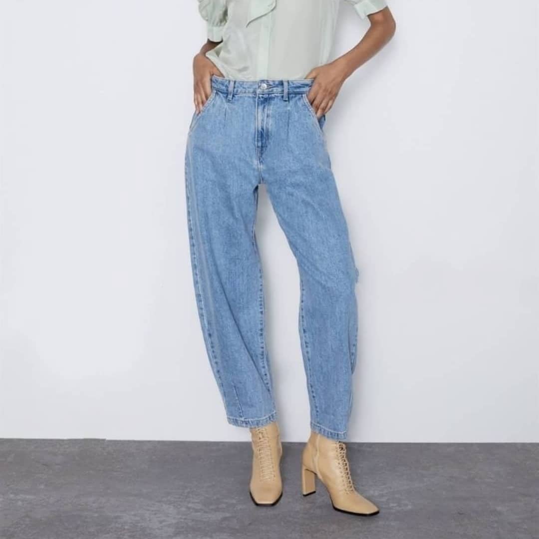 Elastic Waist Mom Fit Everyday Jeans - Dark Worn – Andora