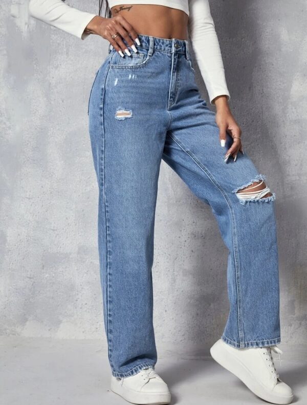 Detailed pocket ribbed knee jeans