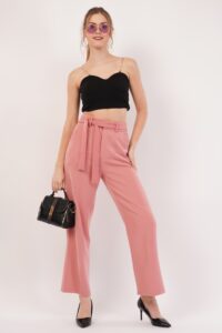 Korean straight leg belted formal pants